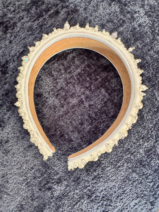 Accessories - Pearl Embellished Headband - Cream